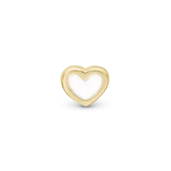 Element do hodiniek - White Enamel Heart