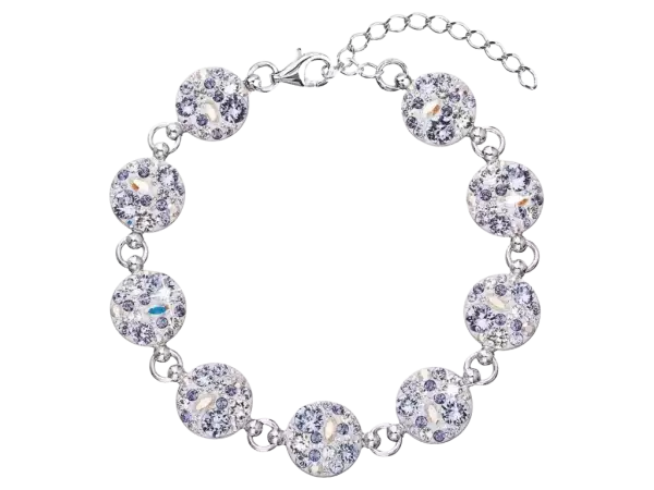 Strieborný náramok so Swarovski krištáľmi 33048.3 Violet