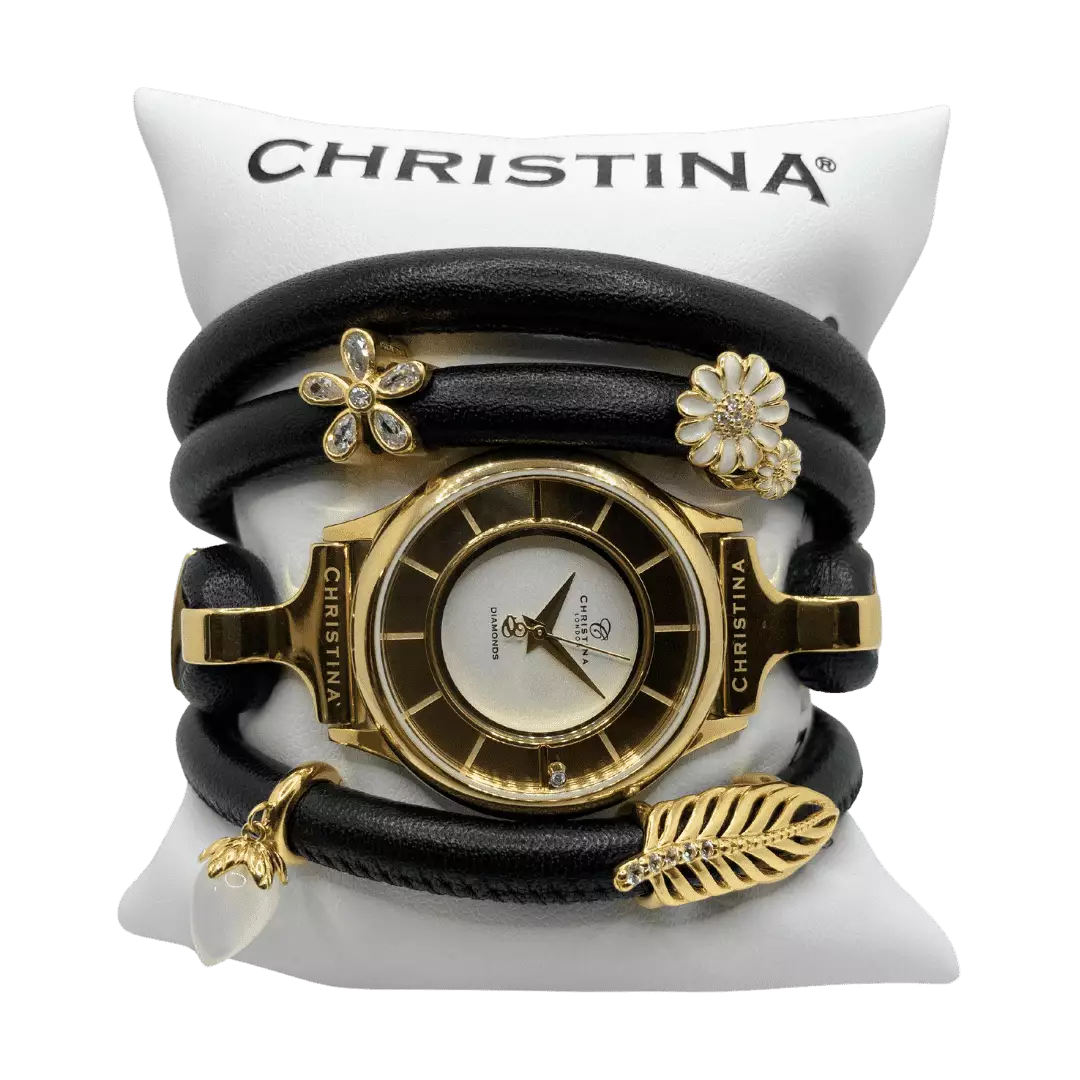 Hotové hodinky Christina Collect Black - Gold Nature