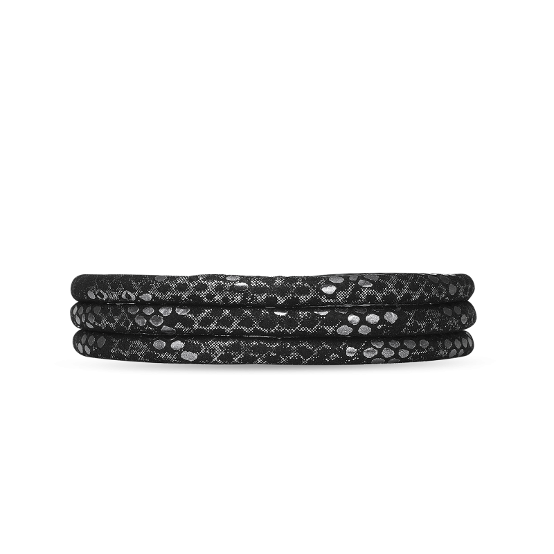 Náramok kožený Slim - Slim Læderarmbånd - Silver Black 2