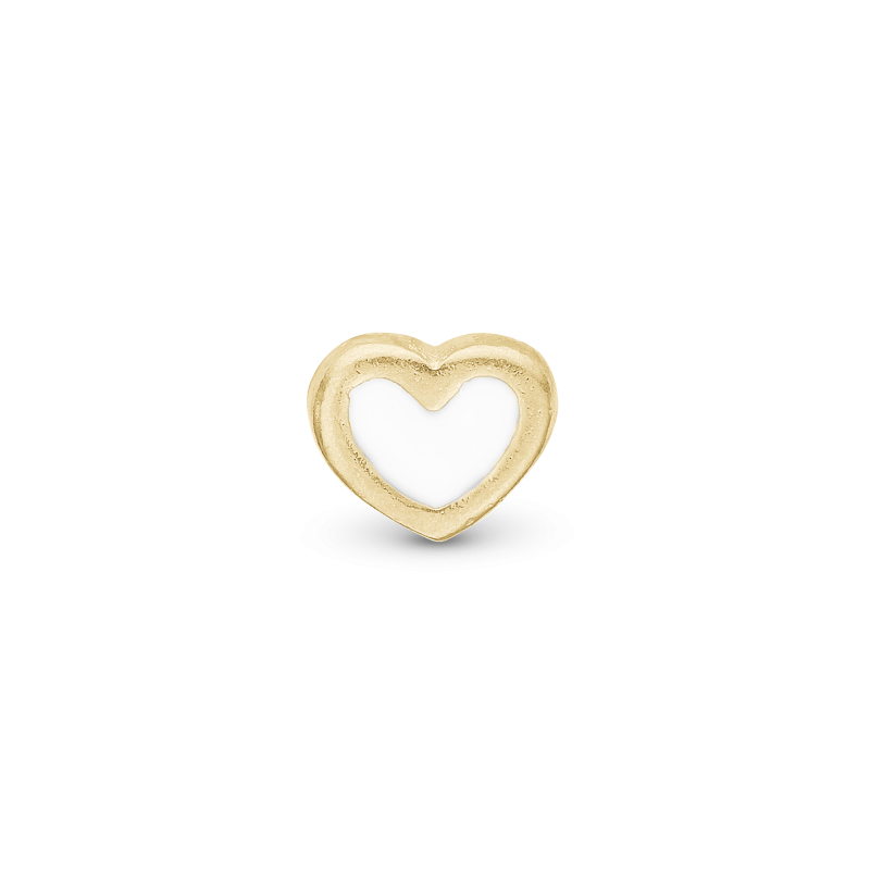 Element do hodiniek - White Enamel Heart 2