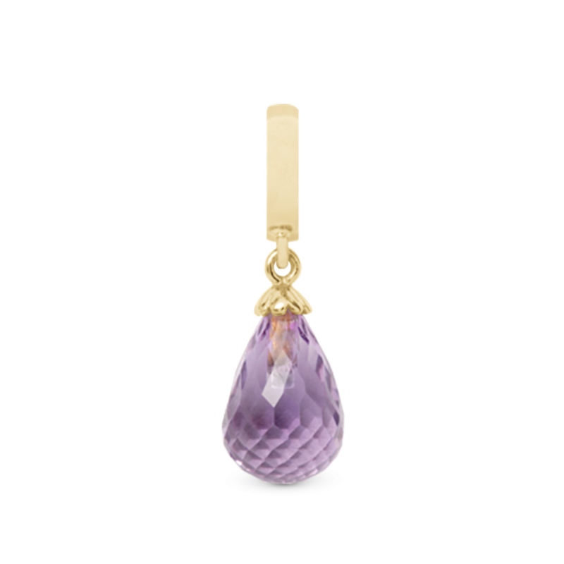 Korálik na Classic náramky - Amethyst purple drop, gold 2