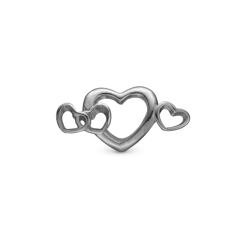 Korálik na Classic náramky - 4 Hearts Love charm sort ruthenium 2