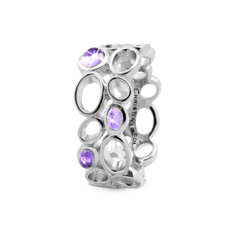 Prsteň - Big Amethyst Bubbles,silver 2