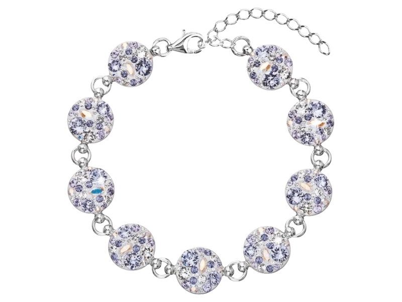 Strieborný náramok so Swarovski krištáľmi 33048.3 Violet 2