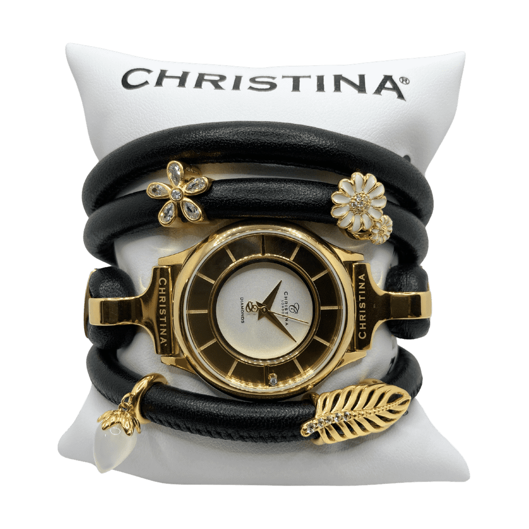 Hotové hodinky Christina Collect Black - Gold Nature 2