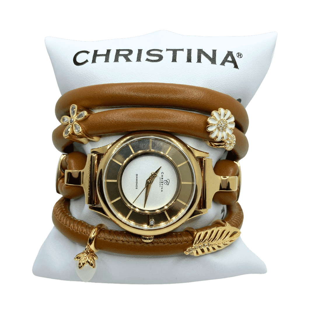 Hotové hodinky Christina Collect Cognac - Gold Nature 2